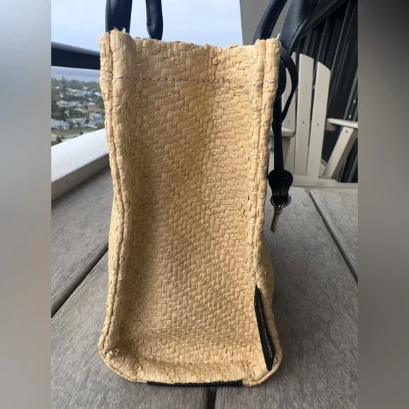 ✨ MARC JACOBS Raffia Mini Tote | Straw + Black Leather | Crossbody NWOT - Picture 15 of 15